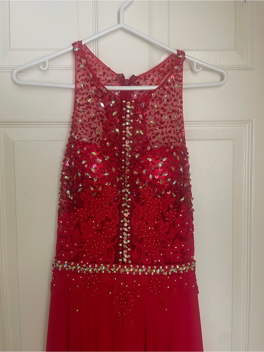 Dancing Queen Red Beaded Prom Dress